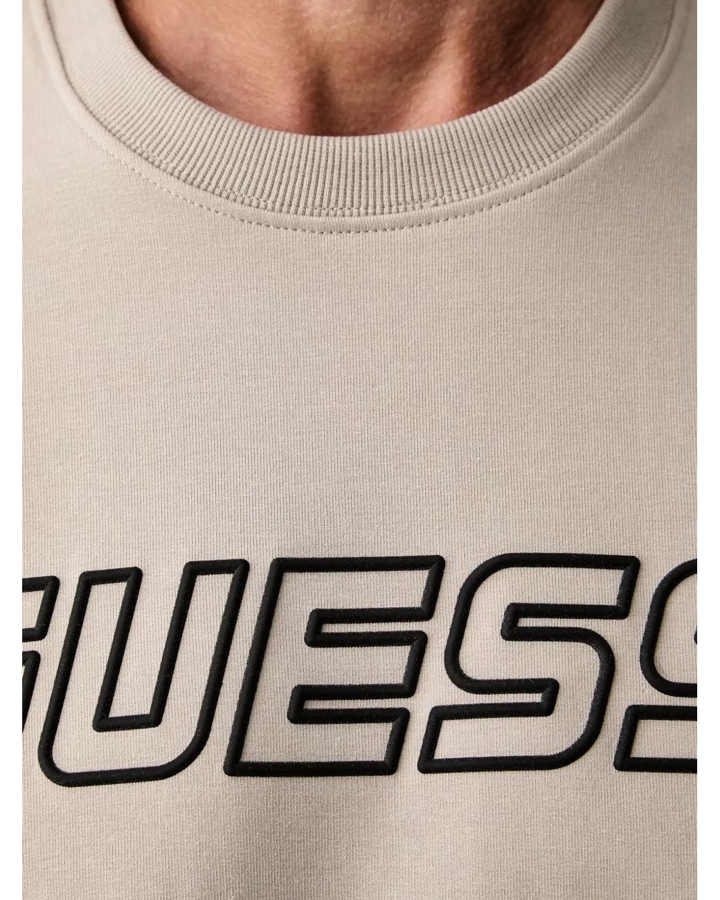 Guess Gray Logo-Print Tape-Detail Sweatshirt for men