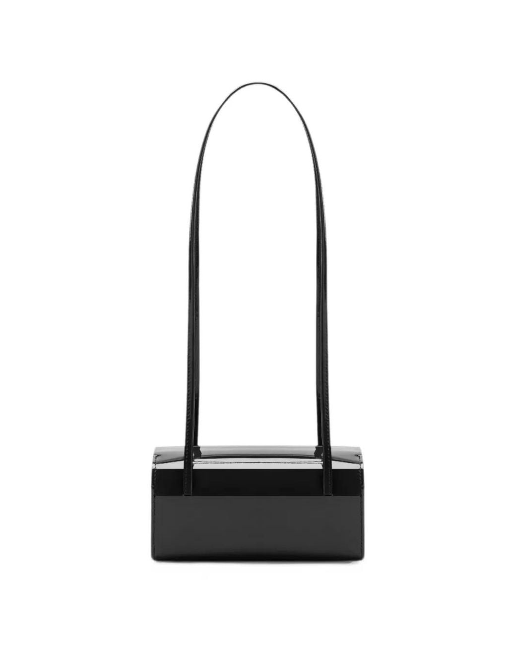 Faune Sign Faune Patent-Finish Box Shoulder Bag in White | Lyst