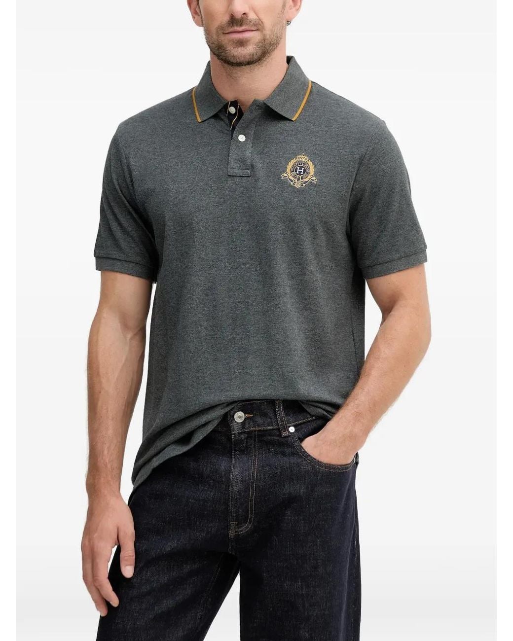 Hackett Katoenen Poloshirt in het Gray voor heren