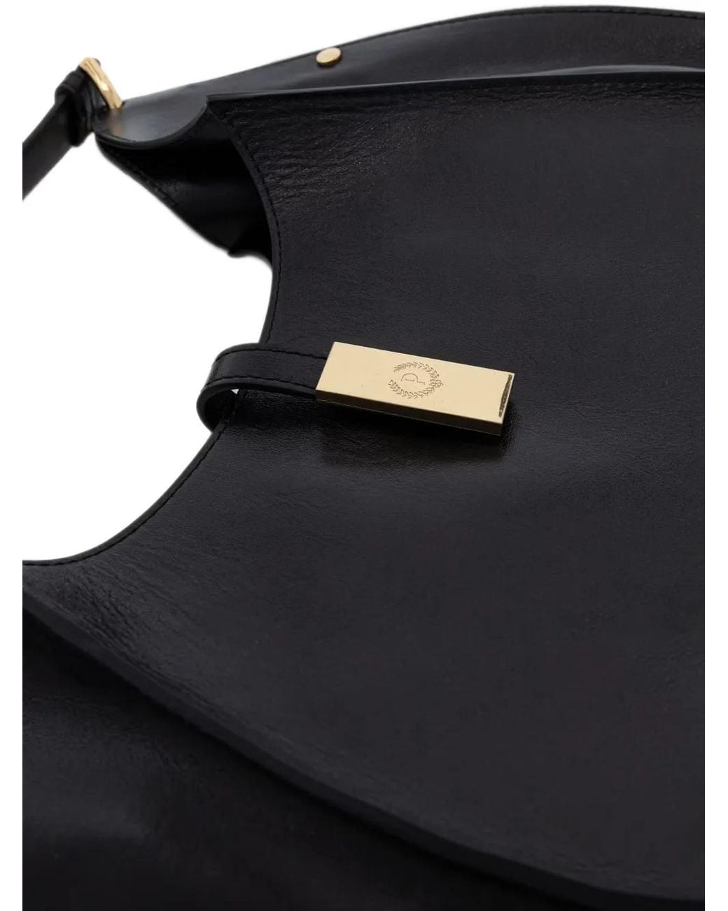 Pollini Black Logo-Plaque Studded Tote Bag