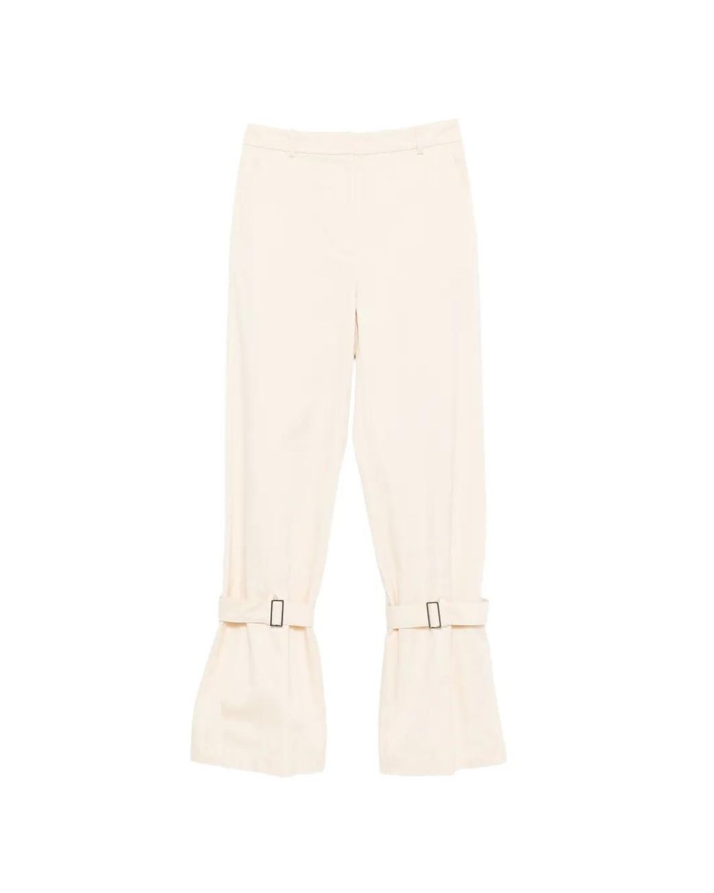 Patrizia Pepe White Strap Cotton Trousers