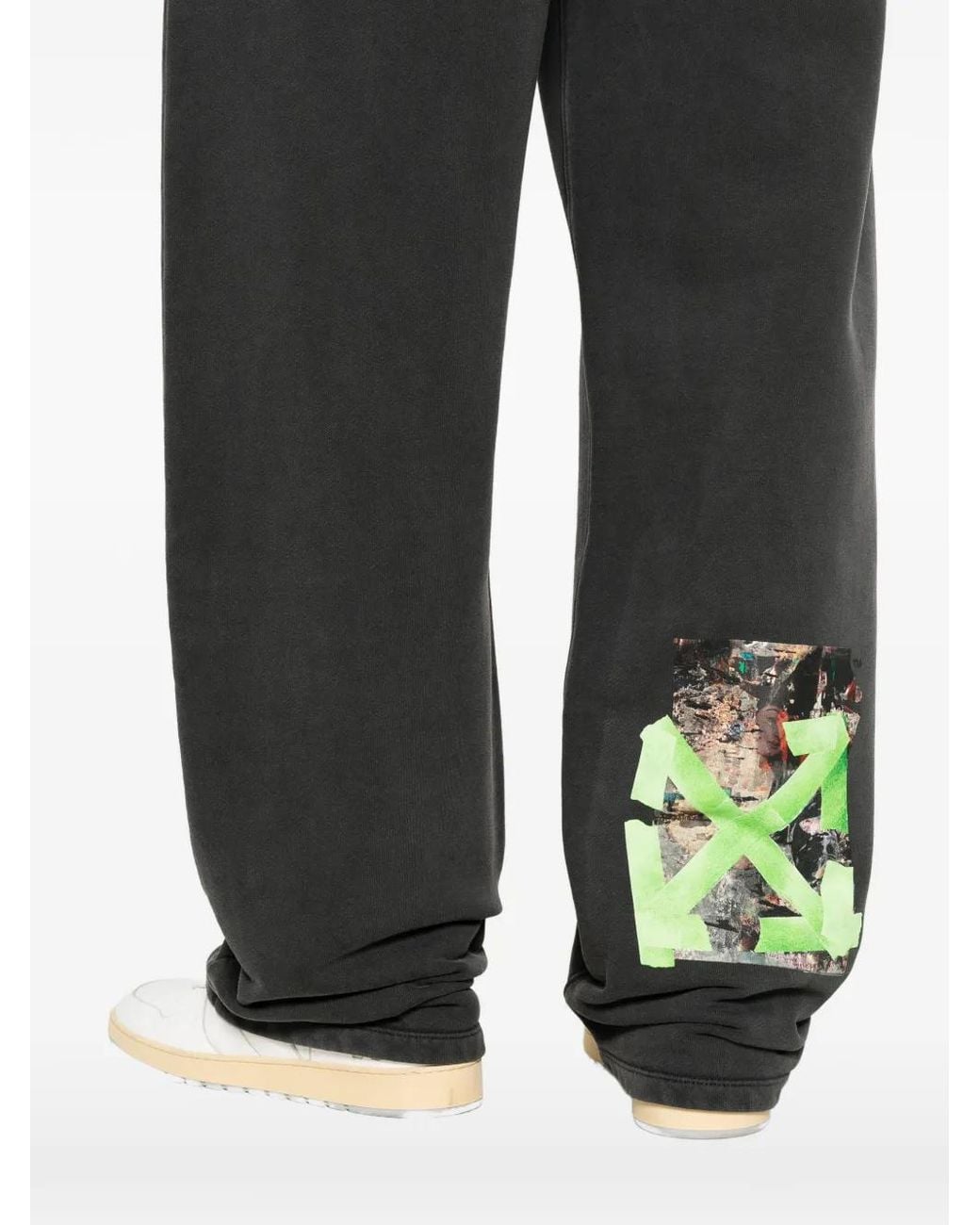Off-White c/o Virgil Abloh Gray Arrows-Print Drawstring Track Pants for men
