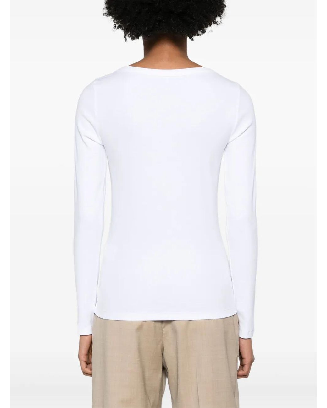 Totême White Scoop-Neck Fine-Ribbed T-Shirt