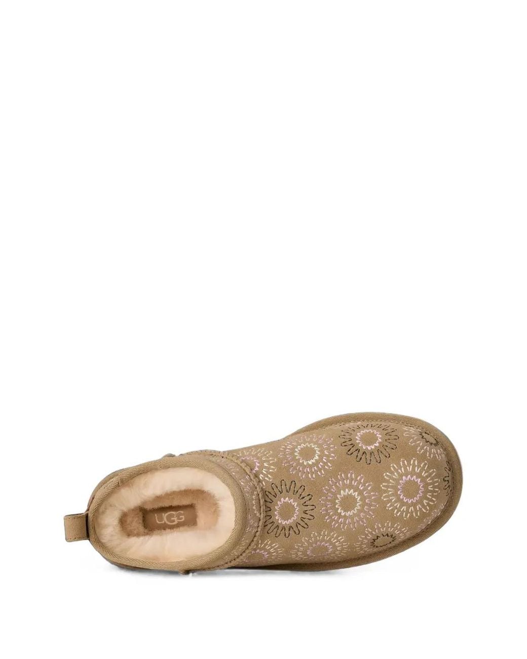 Ugg White Classic Micro Sun Stitch Embroidered Ankle Boots