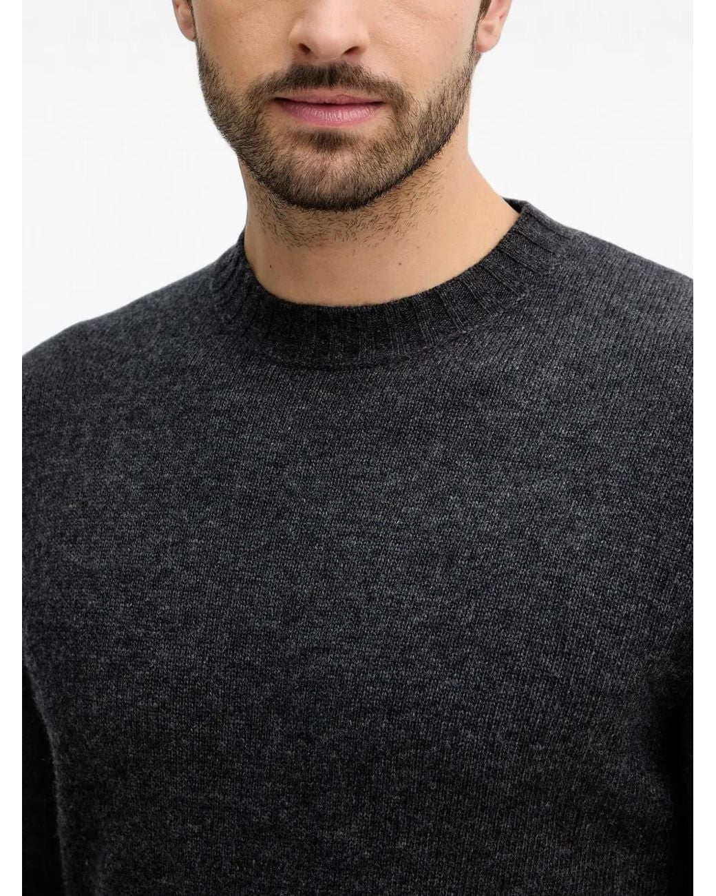 Sisley Black Crew-Neck Sweater for men