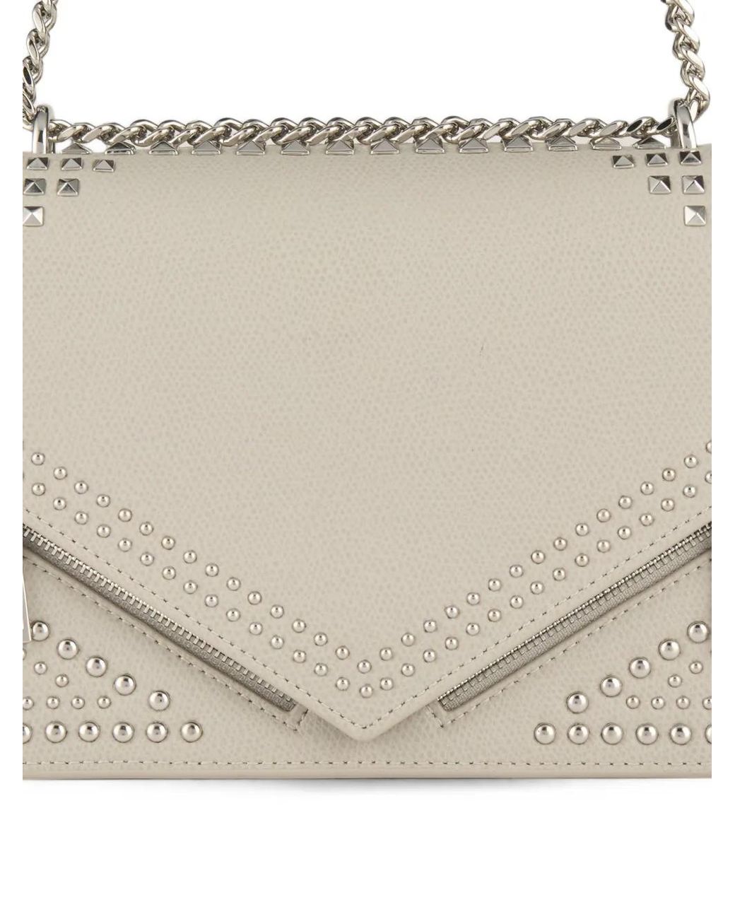Kat Maconie White Evelyn Stud-Embellished Leather Shoulder Bag