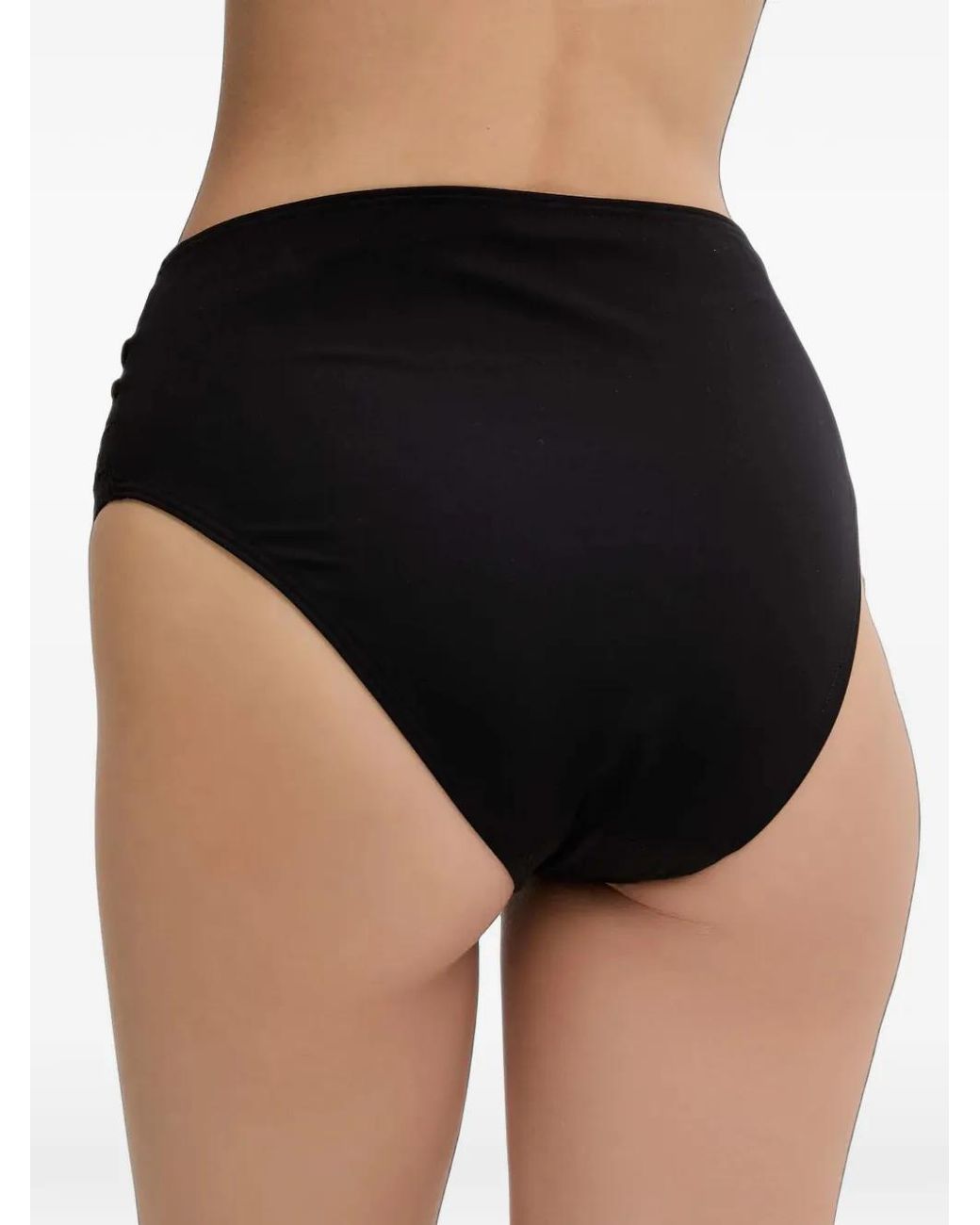 Chantelle Black Eclipse Croc-Effect Ring-Detail Bikini Bottoms