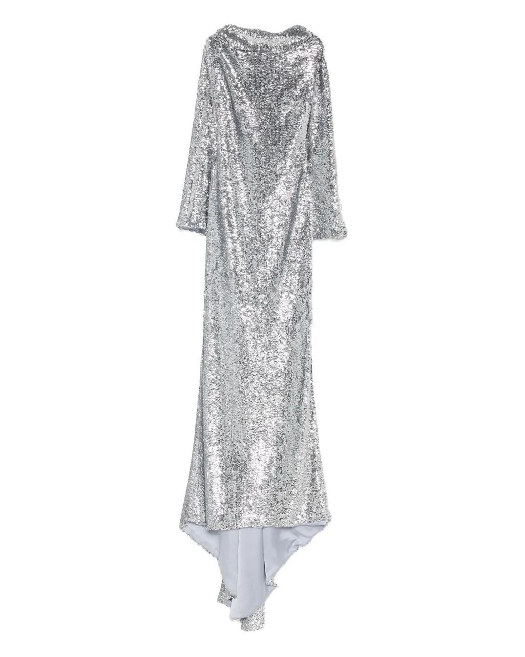 GIUSEPPE DI MORABITO Gray Sequined Asymmetric Evening Dress