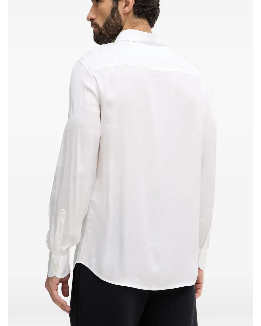 Emporio Armani White Logo-Detail Shirt for men