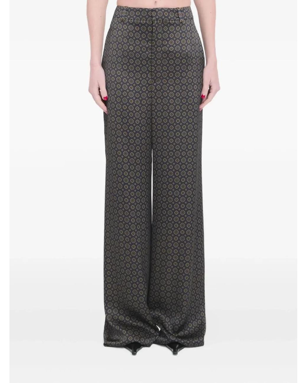 Saint Laurent Gray Patterned Trousers