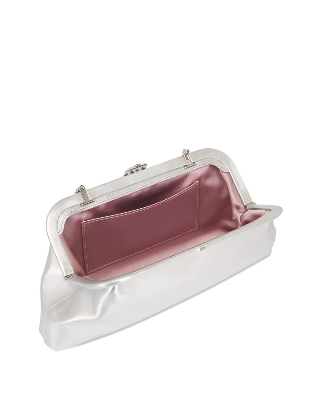 Jimmy Choo White Skylar Leather Clutch Bag