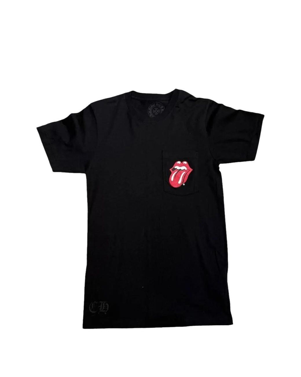Chrome Hearts Black Rolling Stones Horseshoe T-Shirt for men