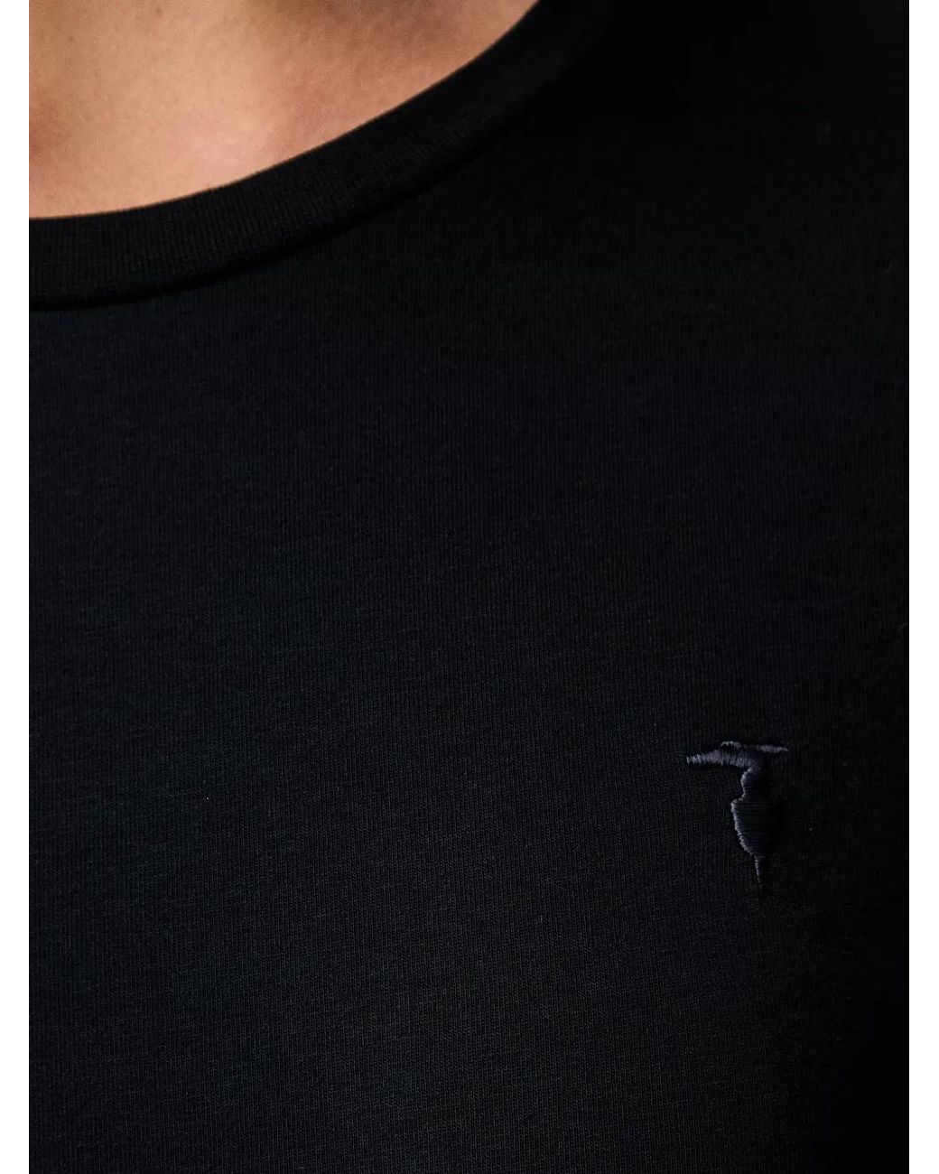 Trussardi Black Logo-Embroidered T-Shirt