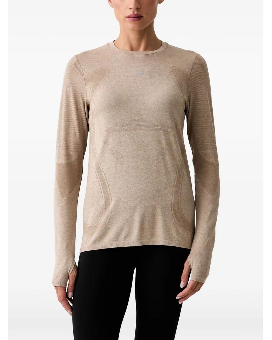 Asics Natural T-Shirt À Manches Longues Sans Coutures Road