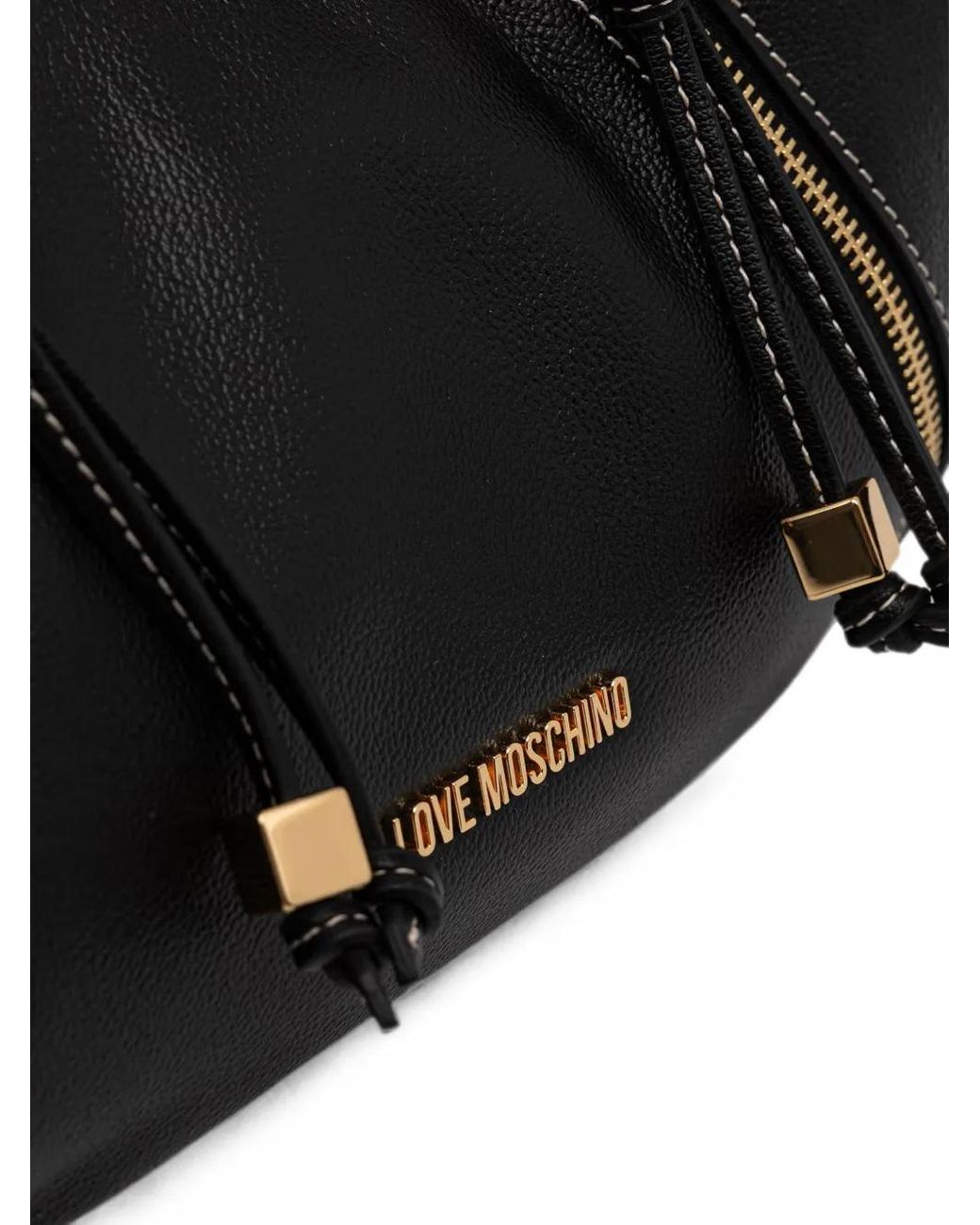 Love Moschino Black Logo-Lettering Zip-Detail Tote Bag