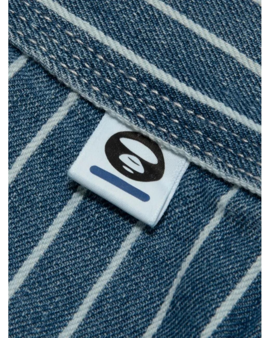 Aape By A Bathing Ape Blue Aapenow Moonface Striped Shirt for men