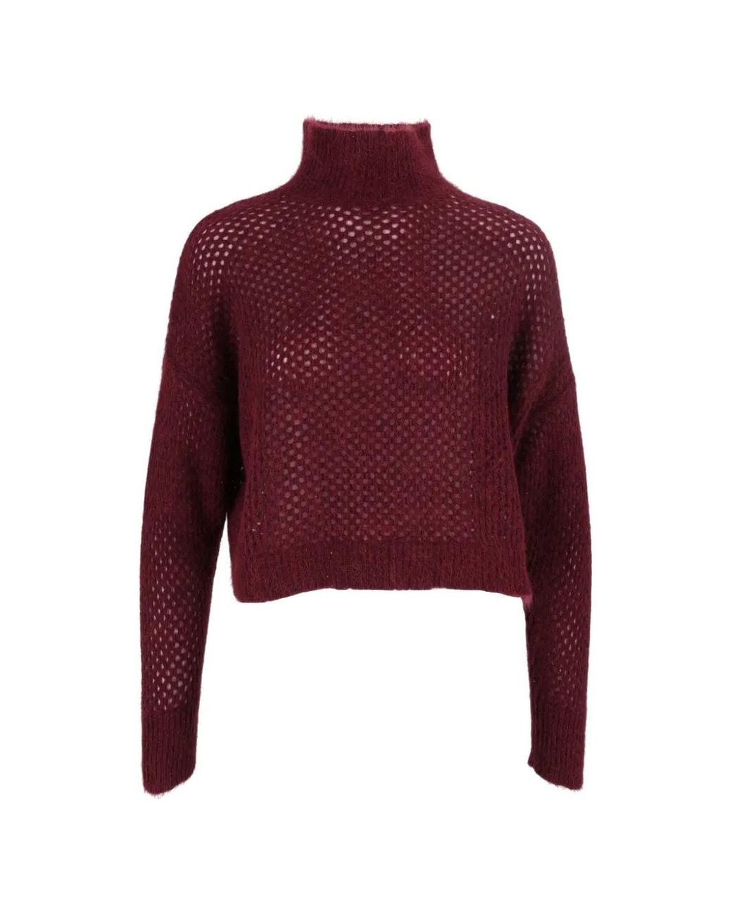 Antonelli Red Perforated-Knit High-Neck Sweater