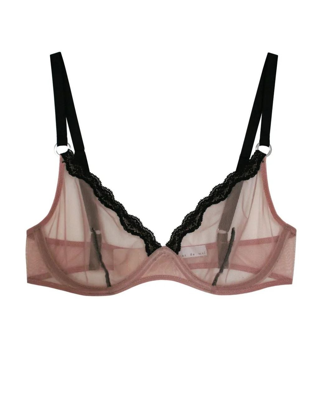 Fleur du Mal Brown Sheer Tulle Demi Bra