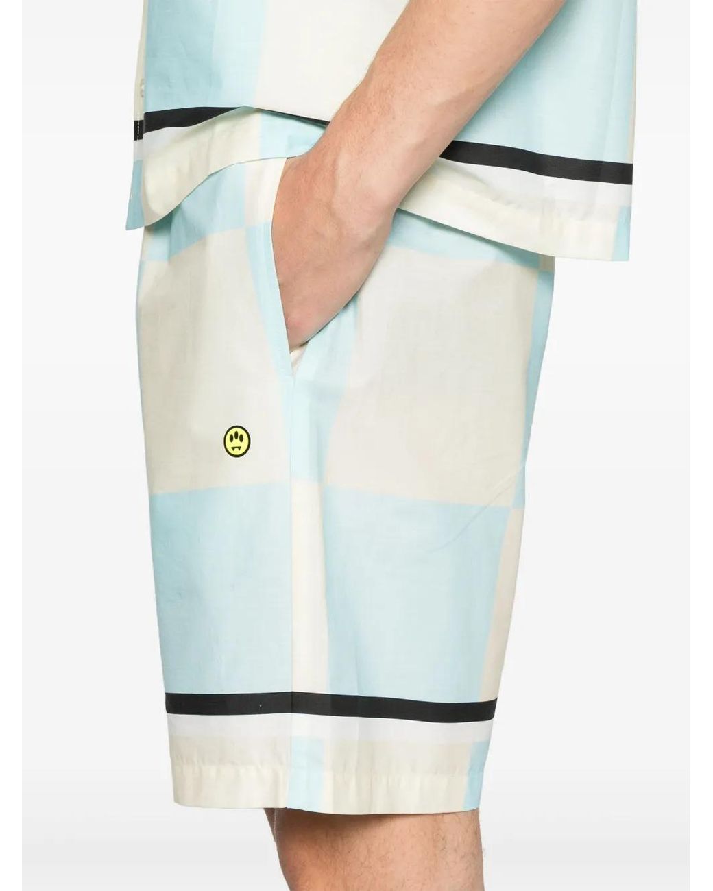 Barrow White Check-Pattern Shorts