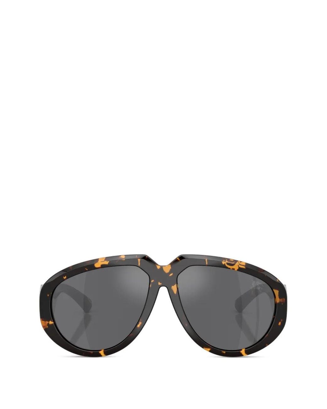 Burberry Gray Equestrian Knight Design Pilot-Frame Sunglasses