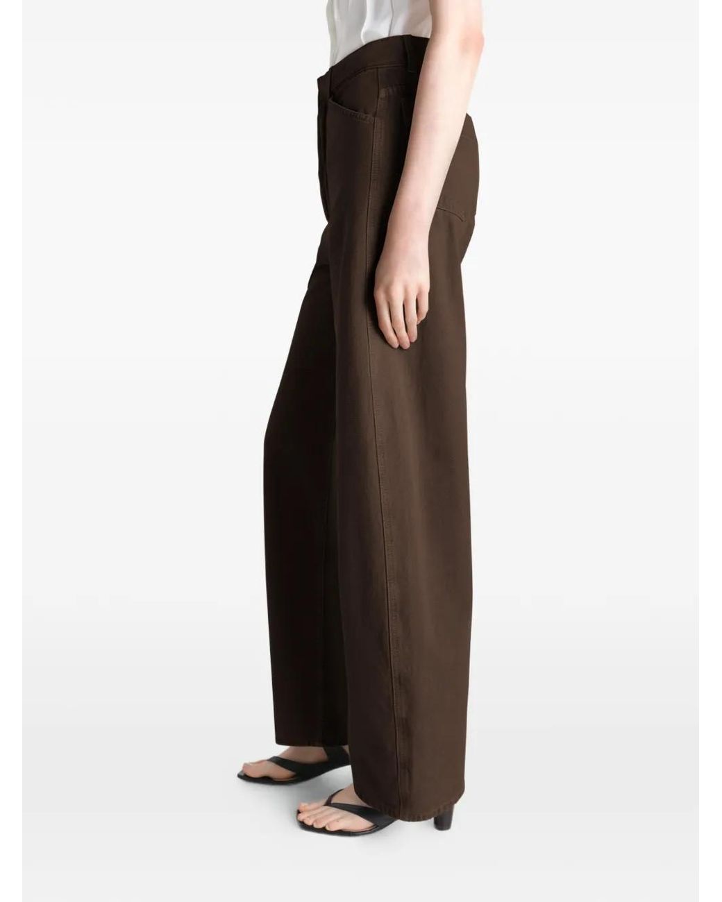 Lemaire Brown High-Waisted Curved Jeans