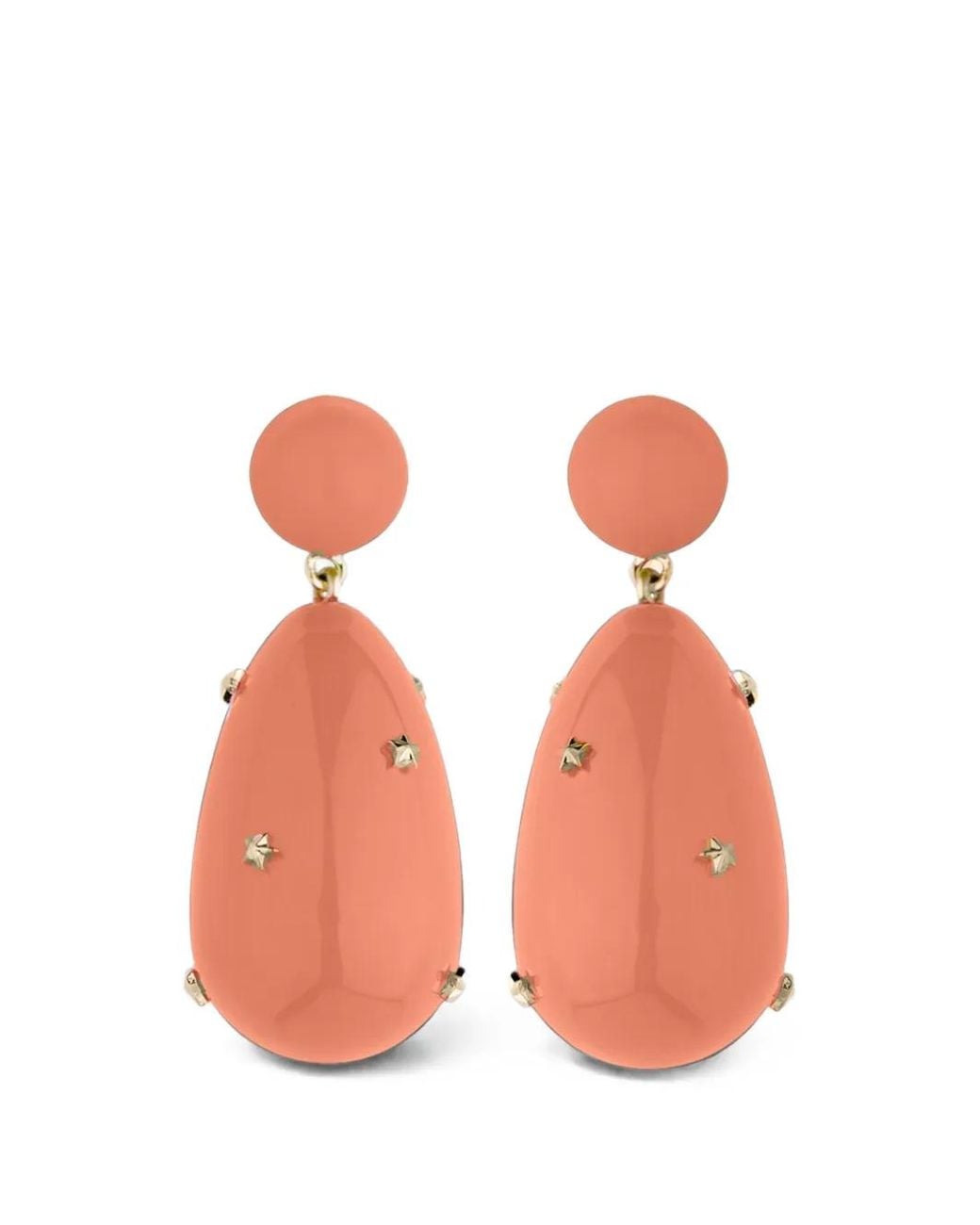 Eshvi Orange Galaxy Drop Earrings