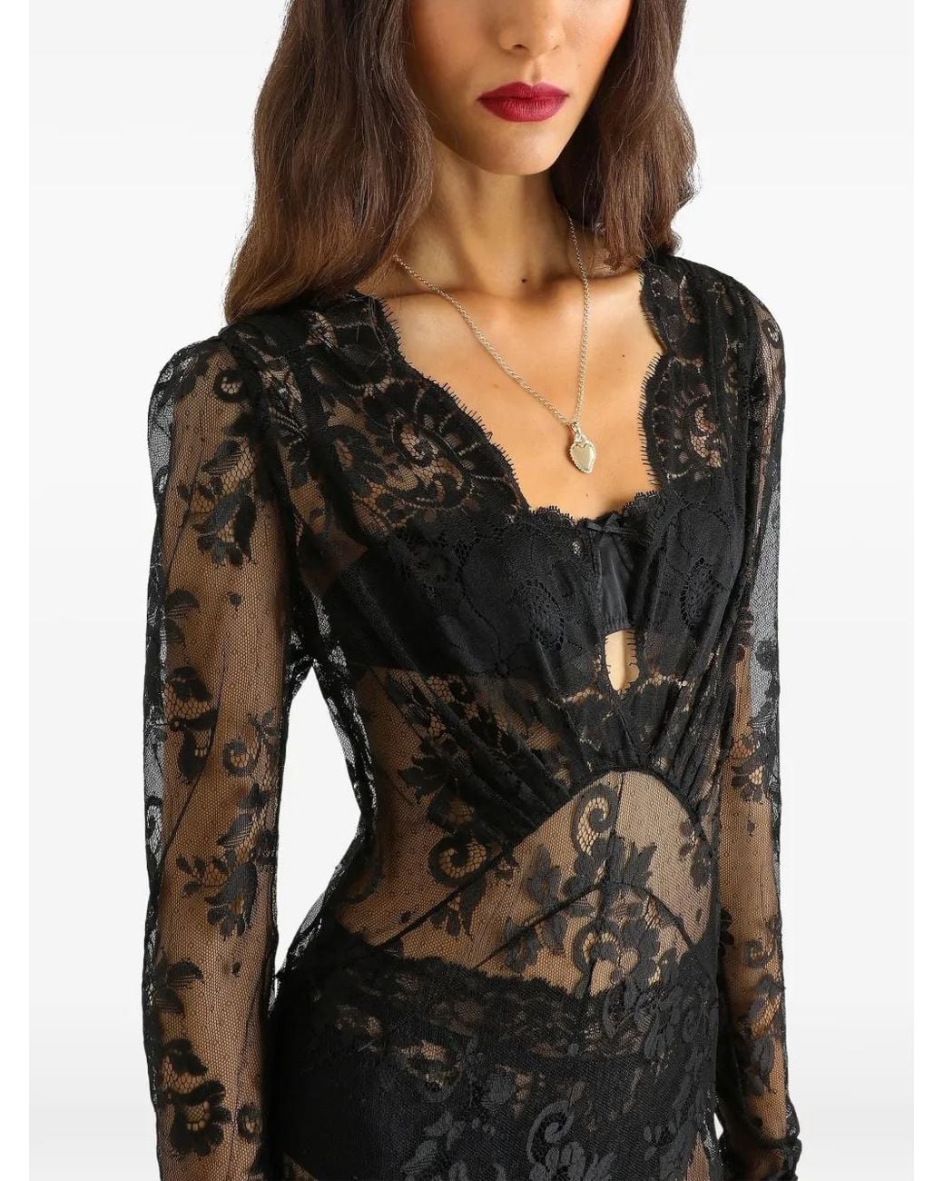 Dolce & Gabbana Black Chantilly Lace Dress