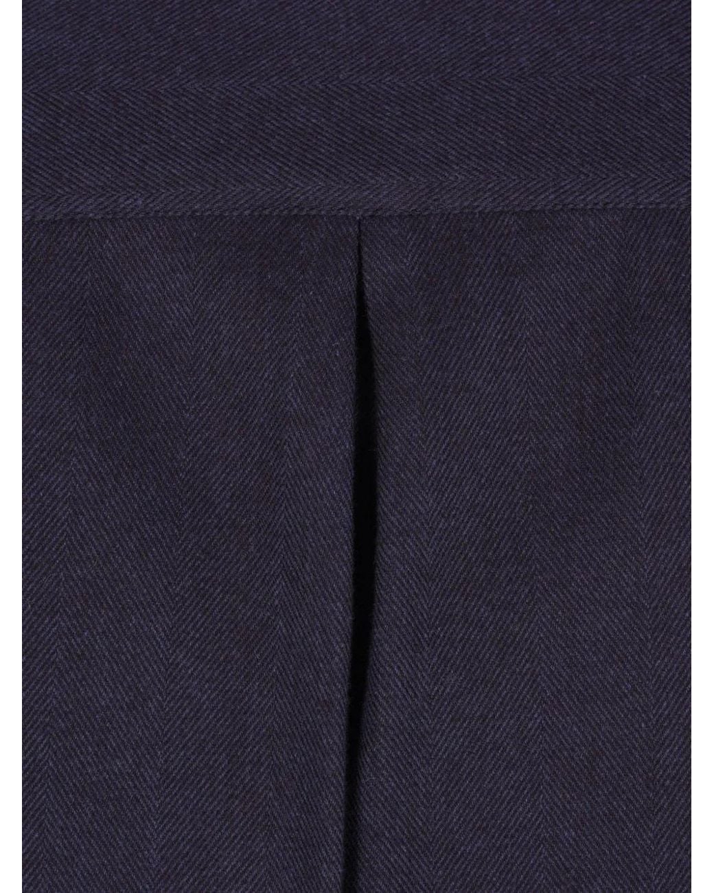 Brunello Cucinelli Blue Chemise Boutonnée À Chevrons Tissés for men