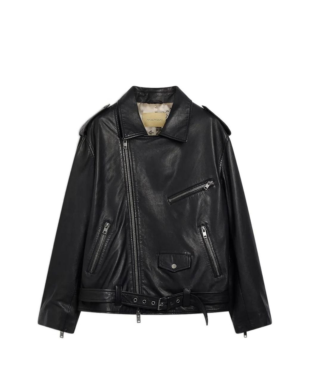 Momoní Black Lond Leather Biker Jacket