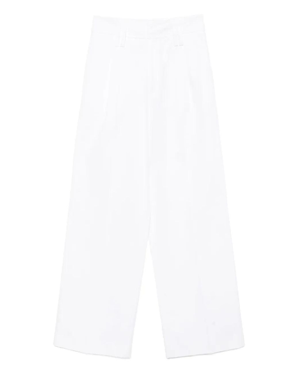 Dice Kayek White Cotton Trousers