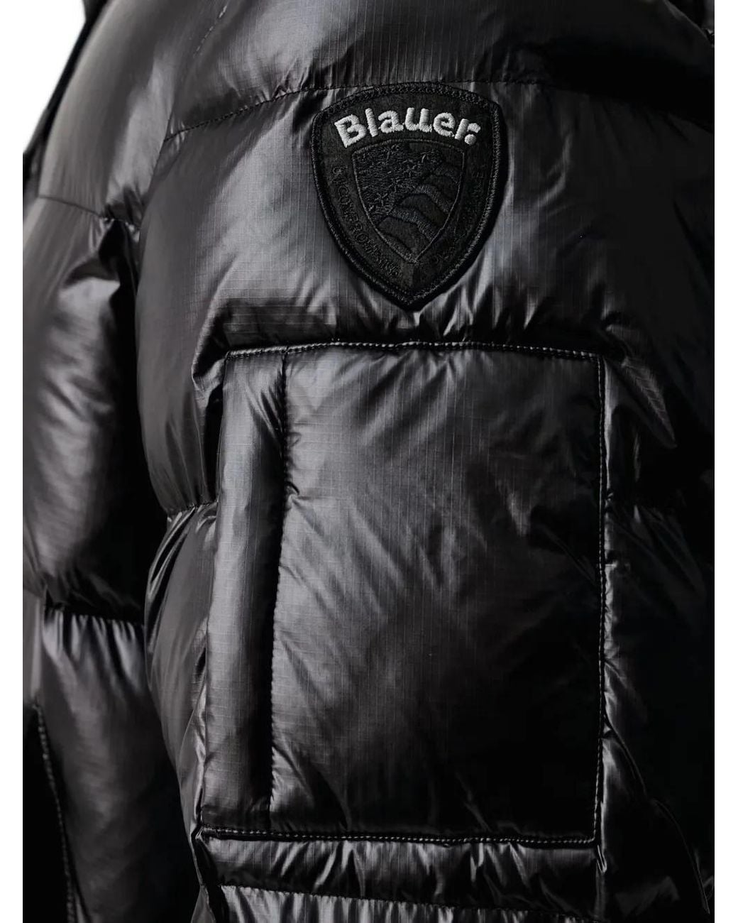 Blauer Black Quilted Sorona Aura Hooded Jacket for men