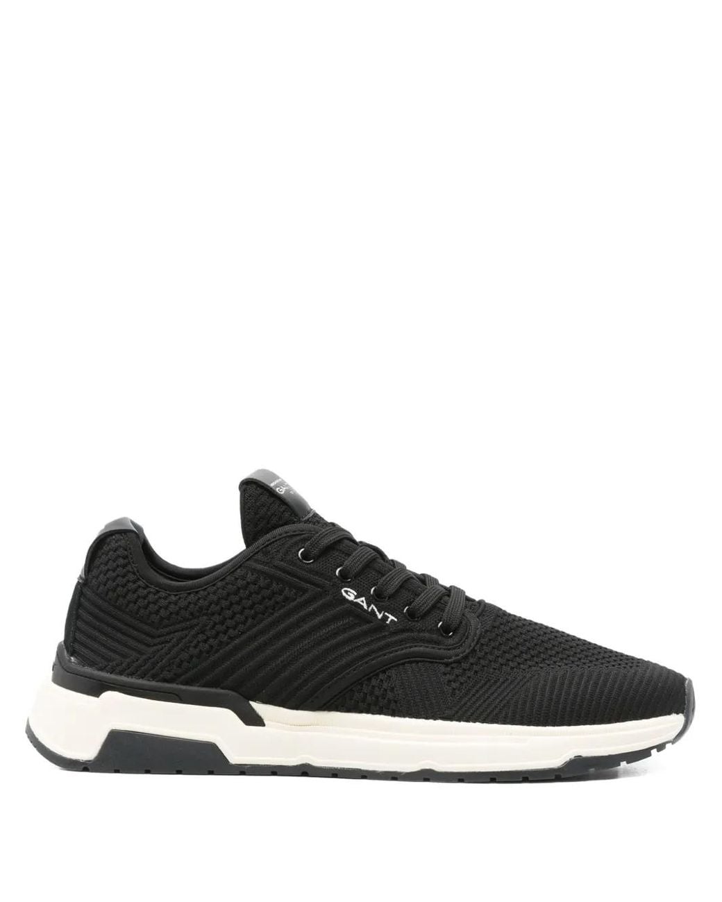 Gant Black Jeuton Textured-Knit Sneakers for men