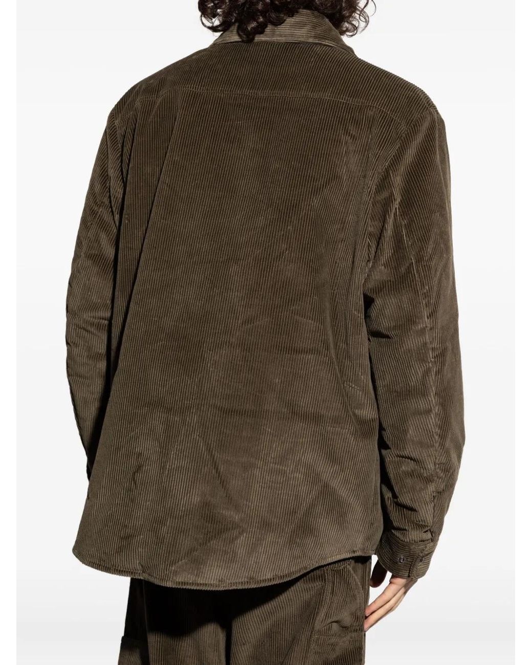 Moncler Green Corduroy Buttoned Jacket for men