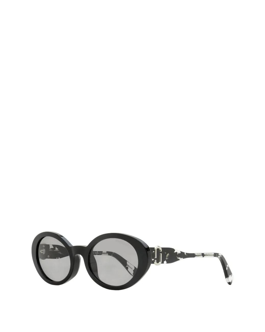 Marc Jacobs Gray Double J Logo-Hardware Round-Frame Sunglasses
