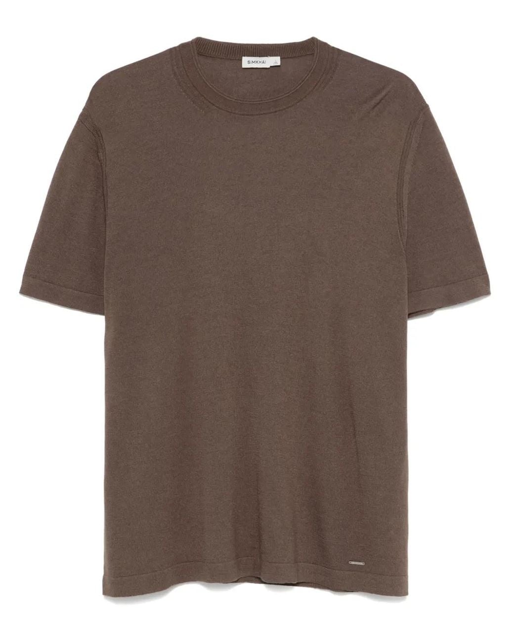 Jonathan Simkhai Brown Ribbed T-Shirt for men