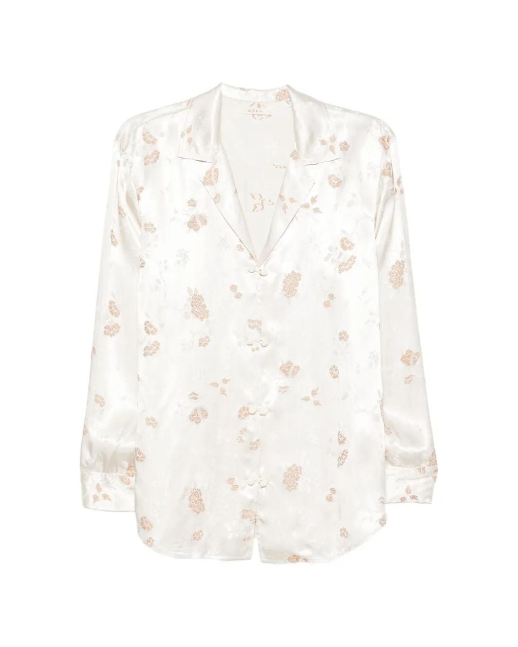 Doen White Maurise Floral-Jacquard Shirt