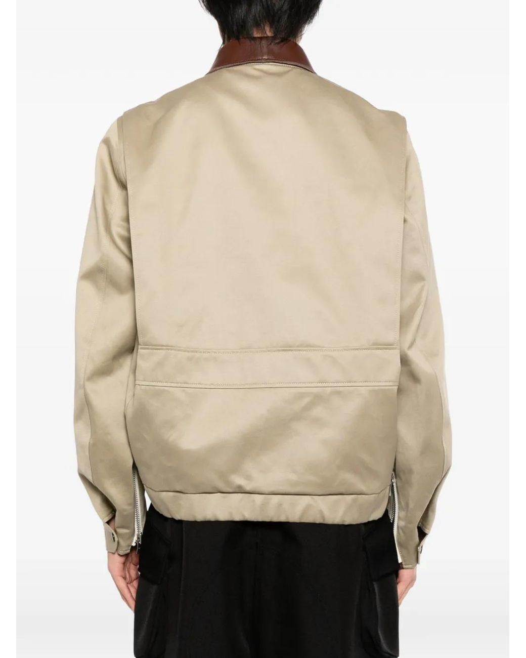 Sacai Natural Shirt-Collar Cotton Jacket for men