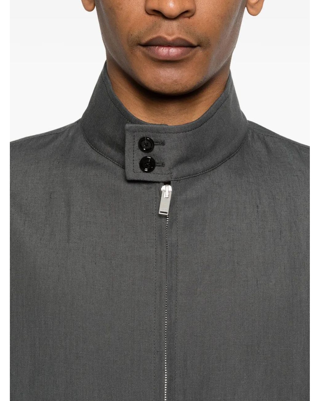 Lardini Gray Zip Collar Jacket for men