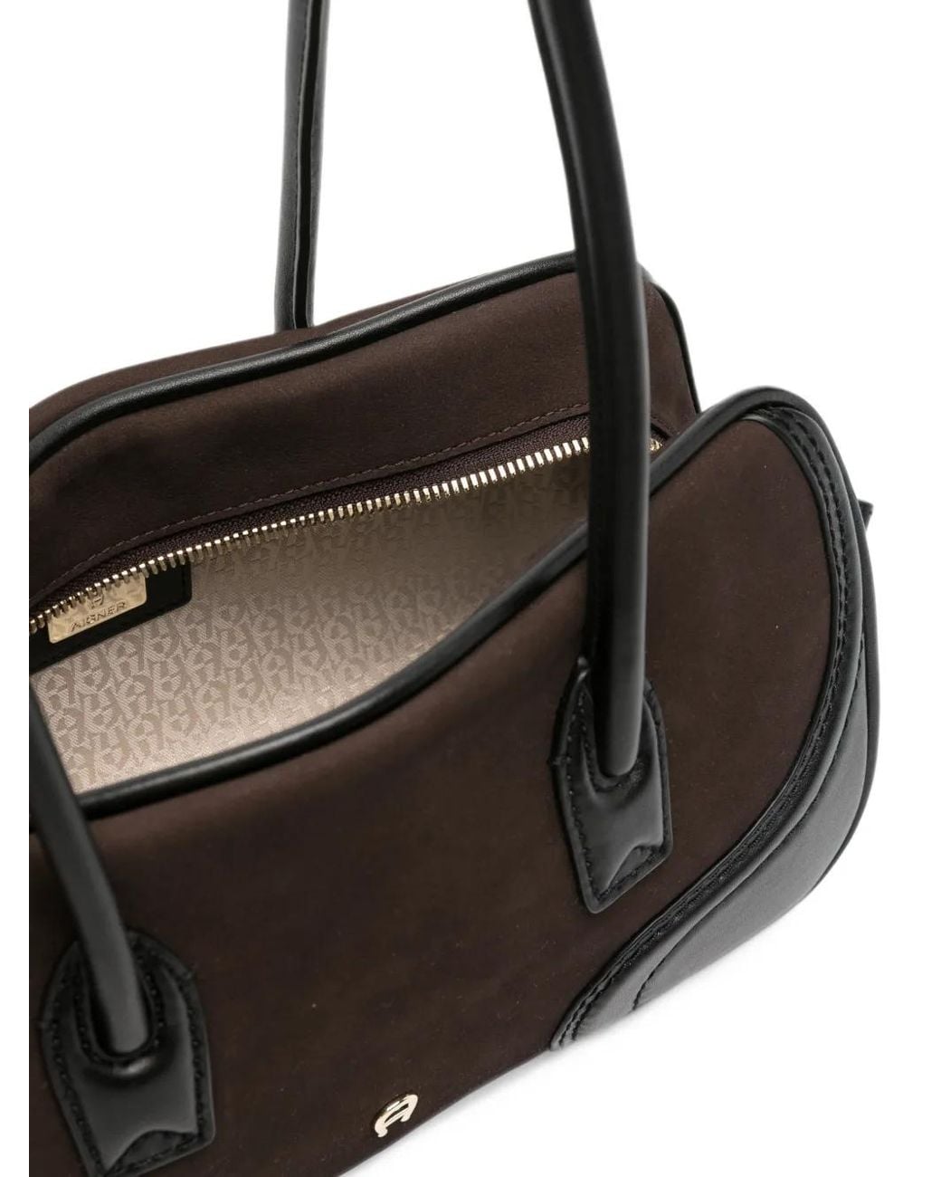 Aigner Black Whip Leather Shoulder Bag