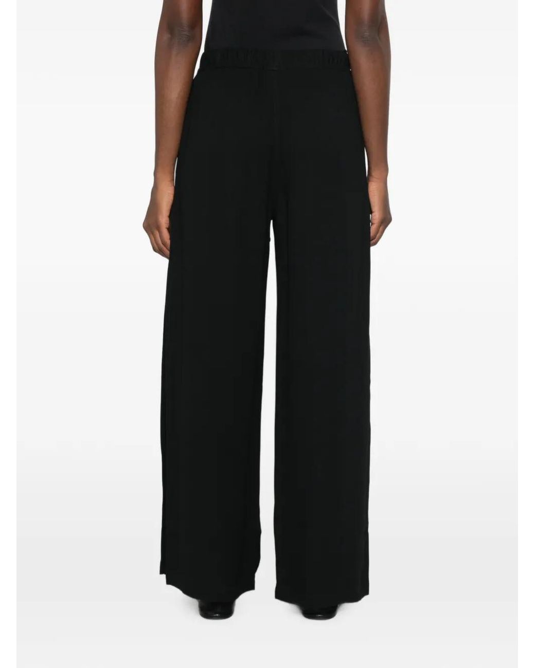 Thom Krom Black Drawstring Wide-Leg Trousers