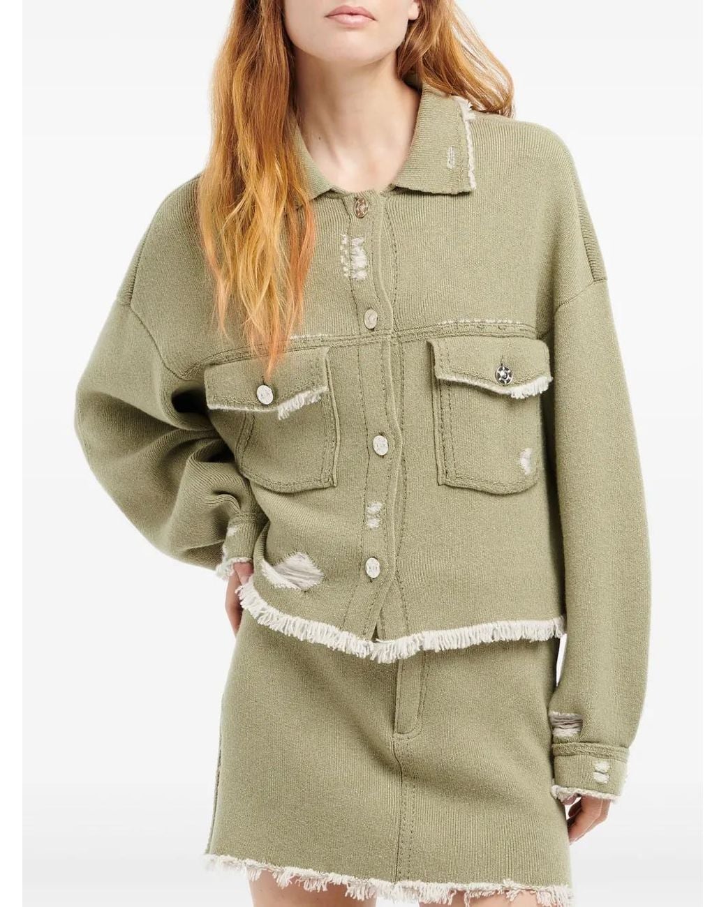 Barrie Green Denim Fringed Jacket