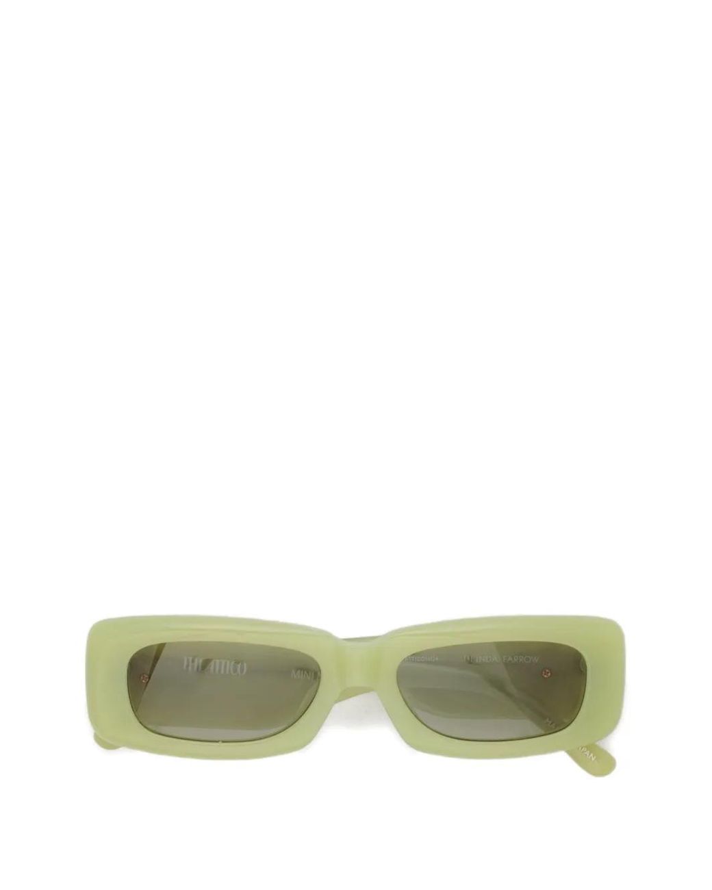 The Attico Green X Linda Farrow Mini Marfa Rectangle-Frame Sunglasses