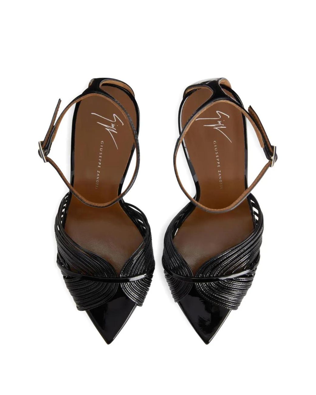 Giuseppe Zanotti Black 105Mm Intriigo Shell Leather Sandals
