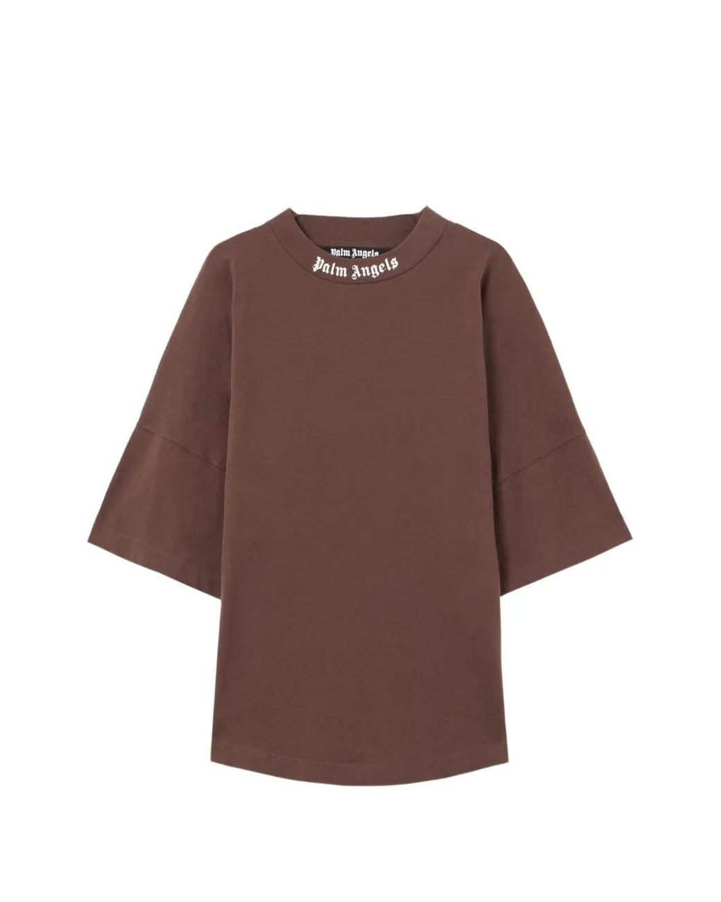 Palm Angels Brown Off Cotton T-Shirt for men