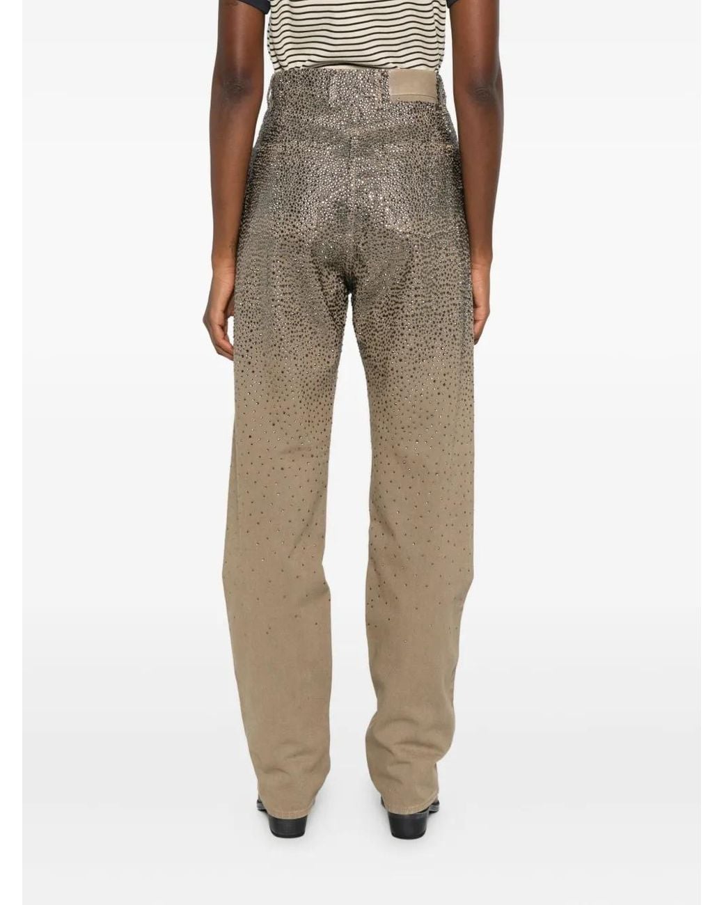 Golden Goose Deluxe Brand Gray Swarovski-crystal-embellished Jeans