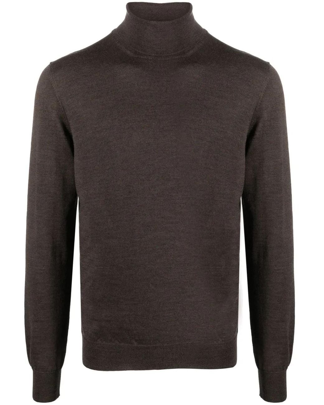 Barba Napoli Gray Roll-Neck Long-Sleeve T-Shirt for men