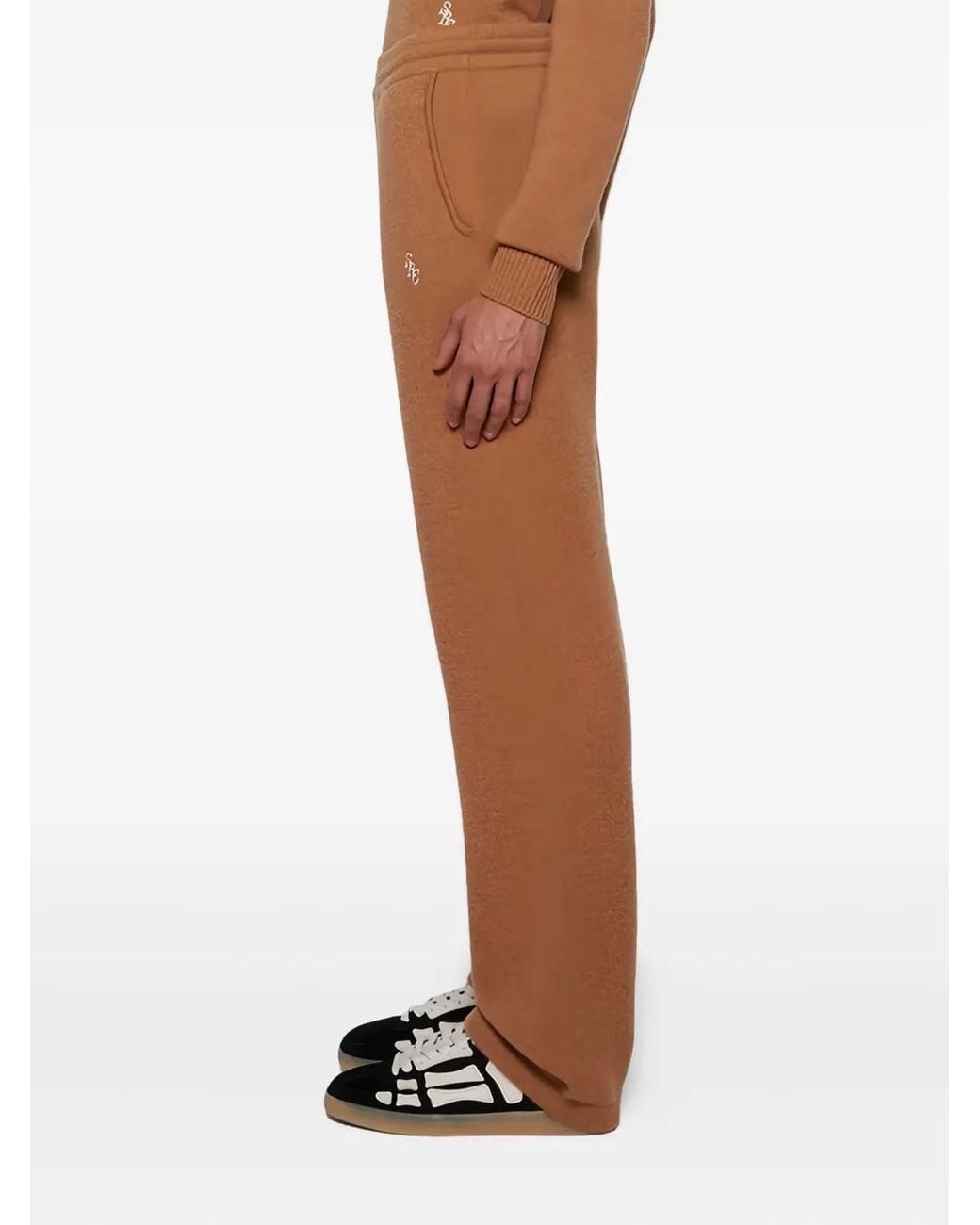 Sporty & Rich Brown Cashmere Elastic-Waist Trousers