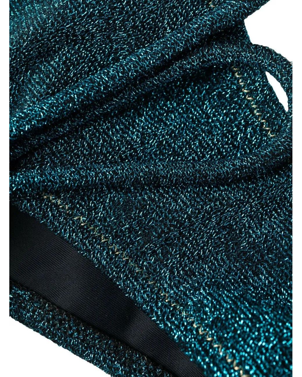 Reina Olga Blue Miami Lurex Triangle Bikini