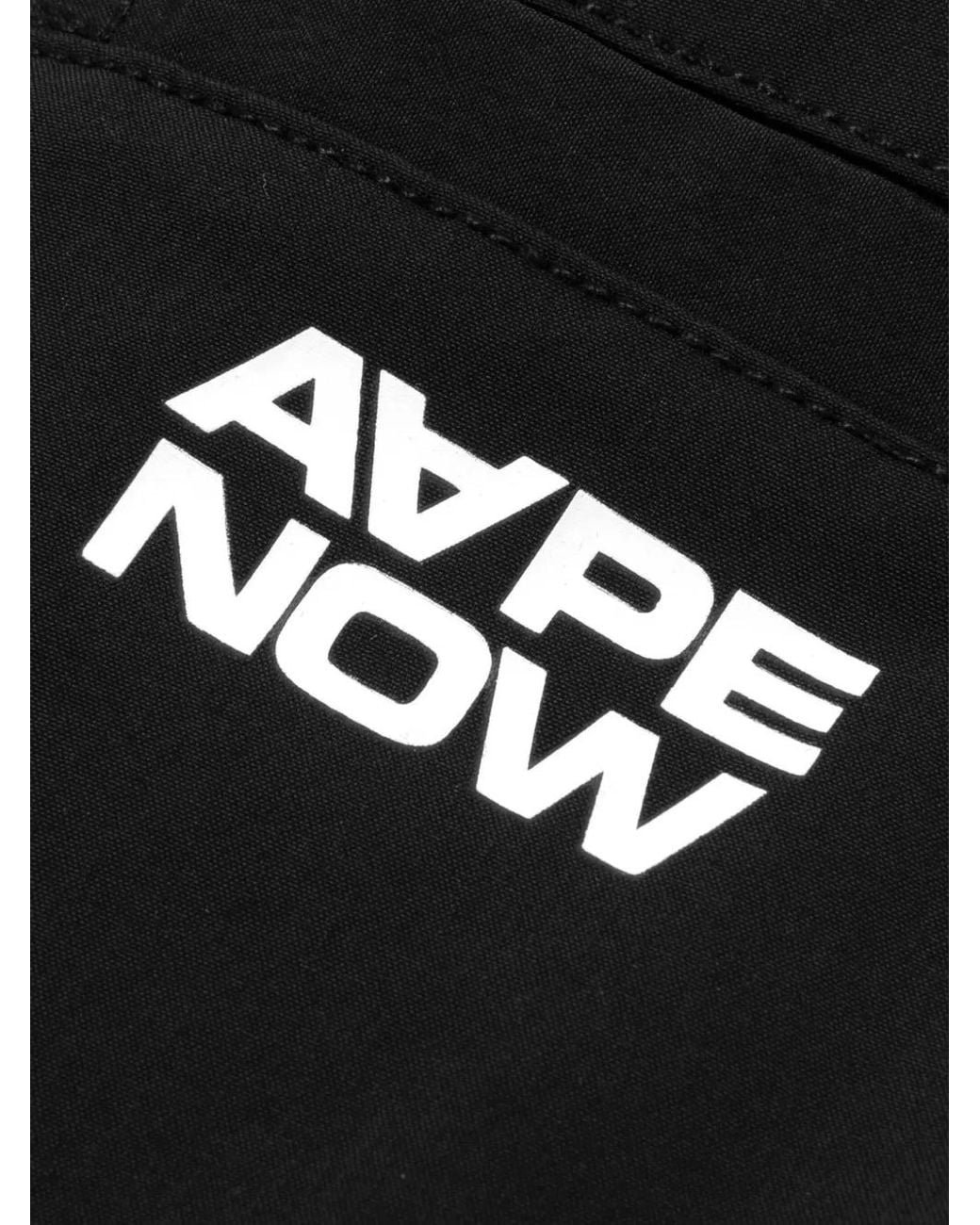 Aape By A Bathing Ape Black Logo-Patch Bermuda Shorts for men