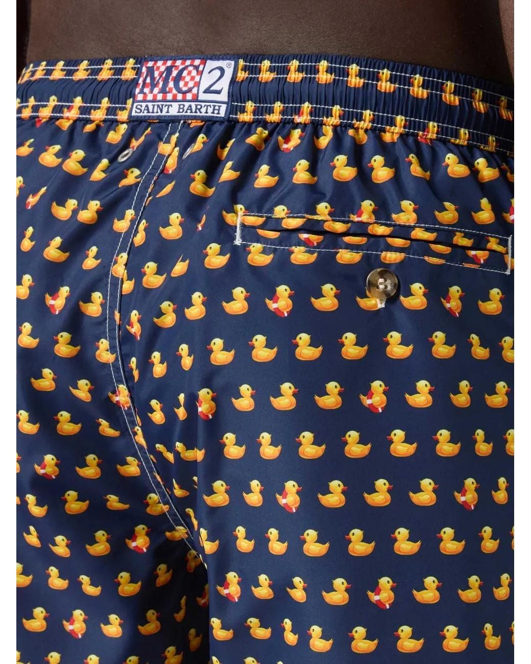 Mc2 Saint Barth White Lighting Micro Swim Shorts With Rubber Duck All-Over Print for men
